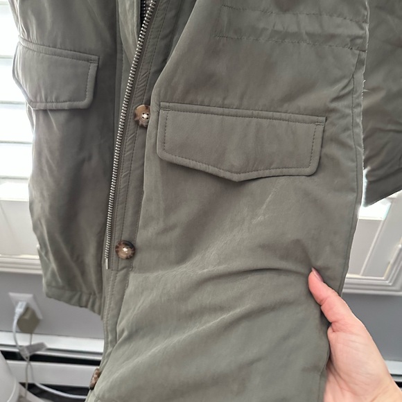 Abercrombie & Fitch Olive Jacket with Cream Lining - Picture 5 of 6